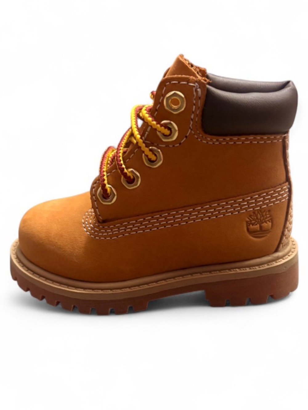 Timberland Kids Wheat Lace-Up Work Boot with Brown Collar